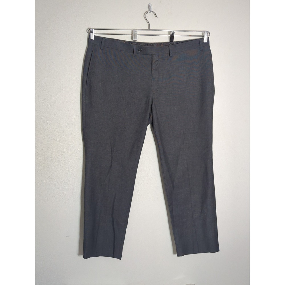 Lauren Ralph Lauren Mens Dress Pants Charcoal Gray Flat Front 42W x 30L